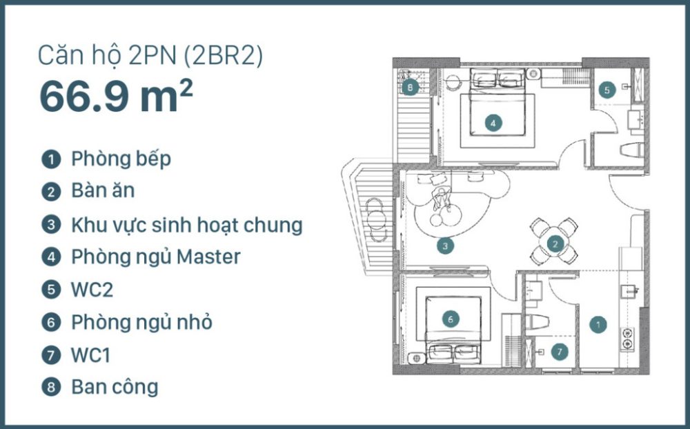 can 2 phong ngu 66.9m2